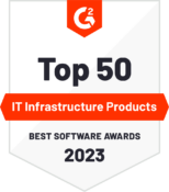 Top 50 IT Infrastructure Products G2 Badge