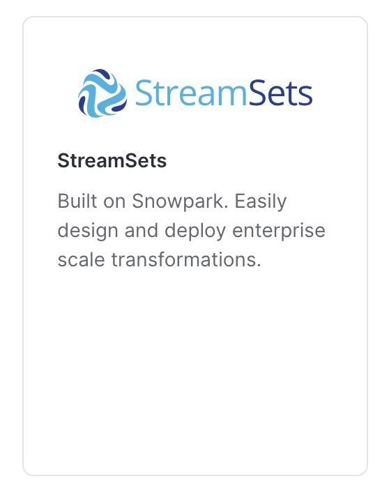 streamsets tile in snowflake partner connect